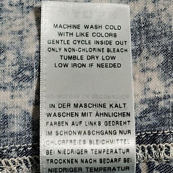 True Religion Mens Western Woven Shirt Short Sleeve Acid Wash Blue Denim Size S - Picture 10 of 12